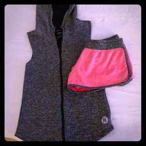 Hurley Dri-Fit active set SMALL coral/gray
